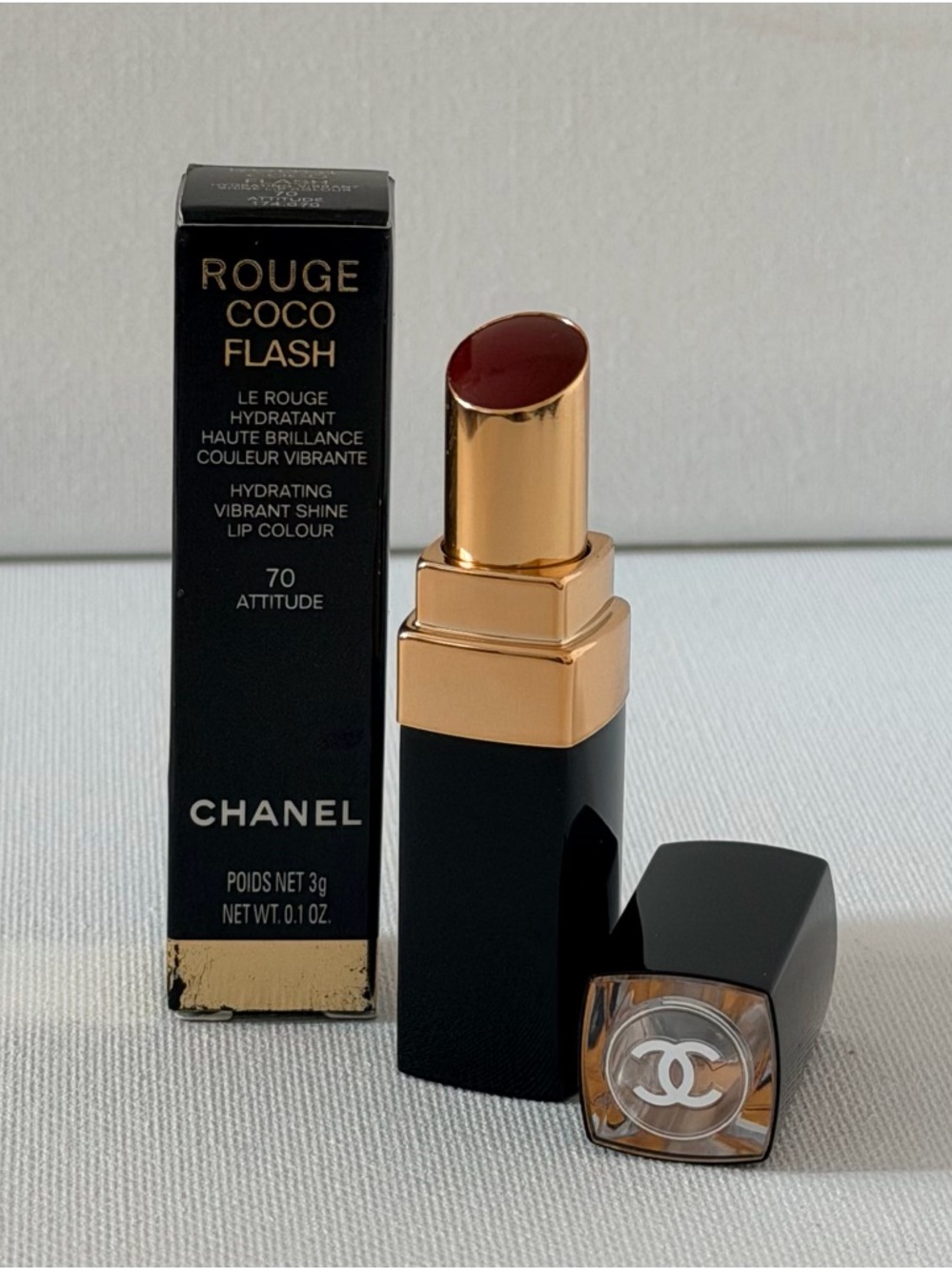 CHANEL Rouge Coco Flash Hydrating Lip Colour / Lipstick - 70 Attitude NIB